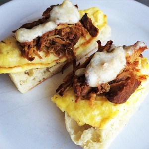 Orang bourbon Pulled Pork Bfast sand